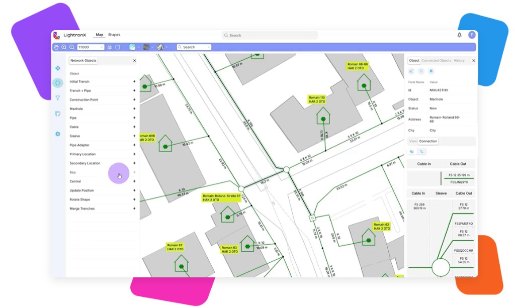 LightronX network planning map